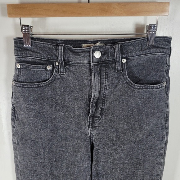 Madewell The Perfect Vintage Distressed Black Wash High Rise Jeans Size 26 - Picture 3 of 10